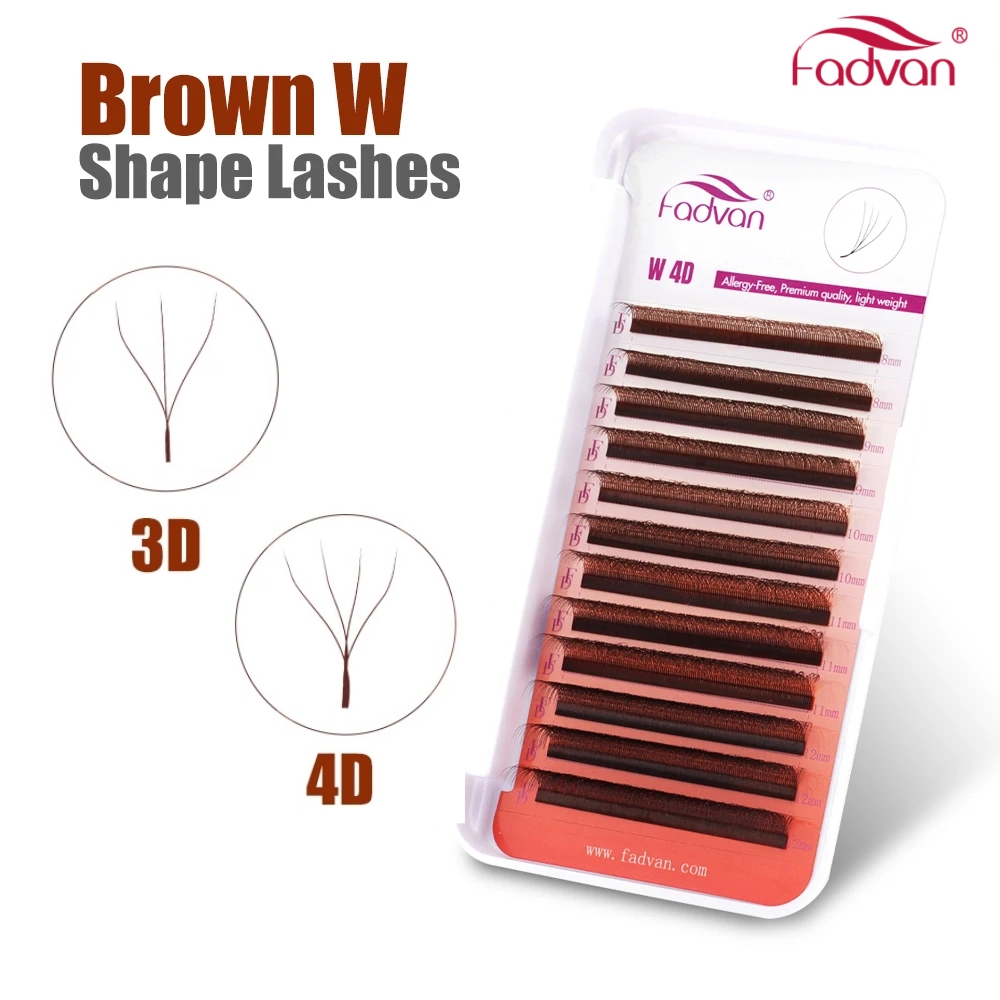 Eyelash Extension Human Hair - FADVAN Kahverengi 3D/4D W Şekli D