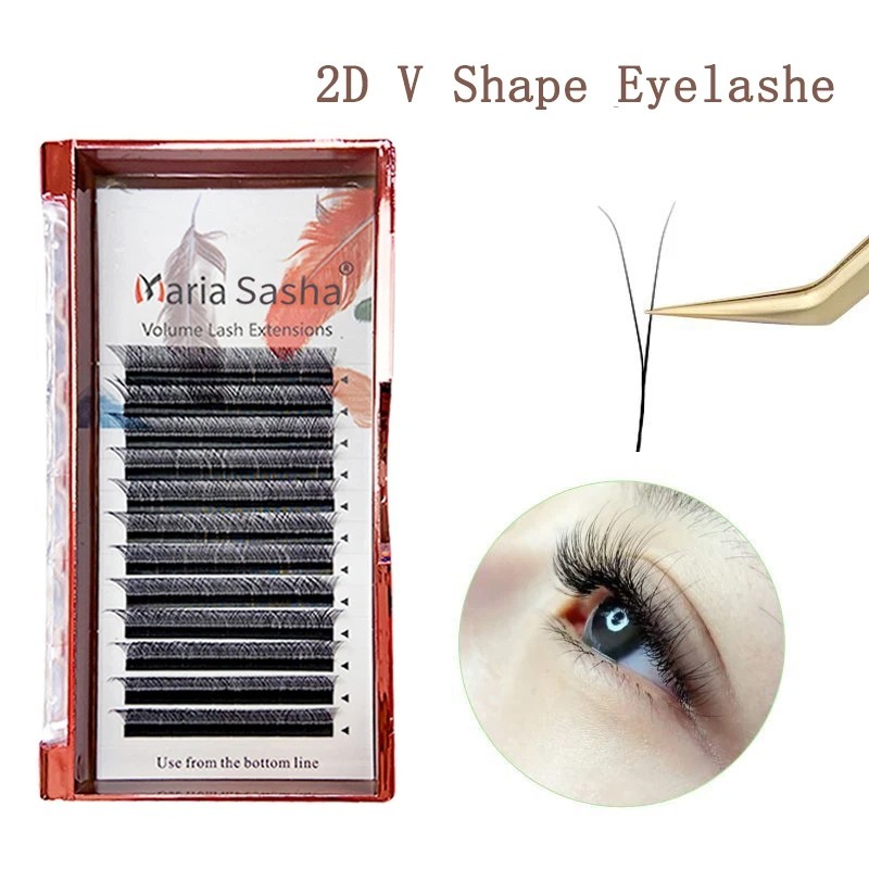 Eyelash Extension For Asian Eyes - MARIA 2D Y Şekilli Kirpikler, El